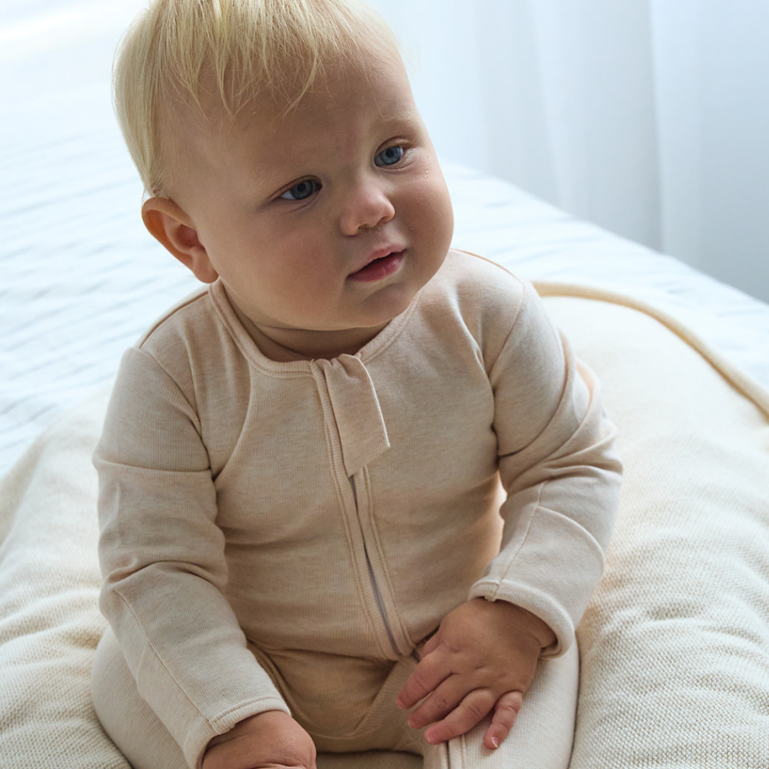 Warm Zippy Romper - Oatmeal