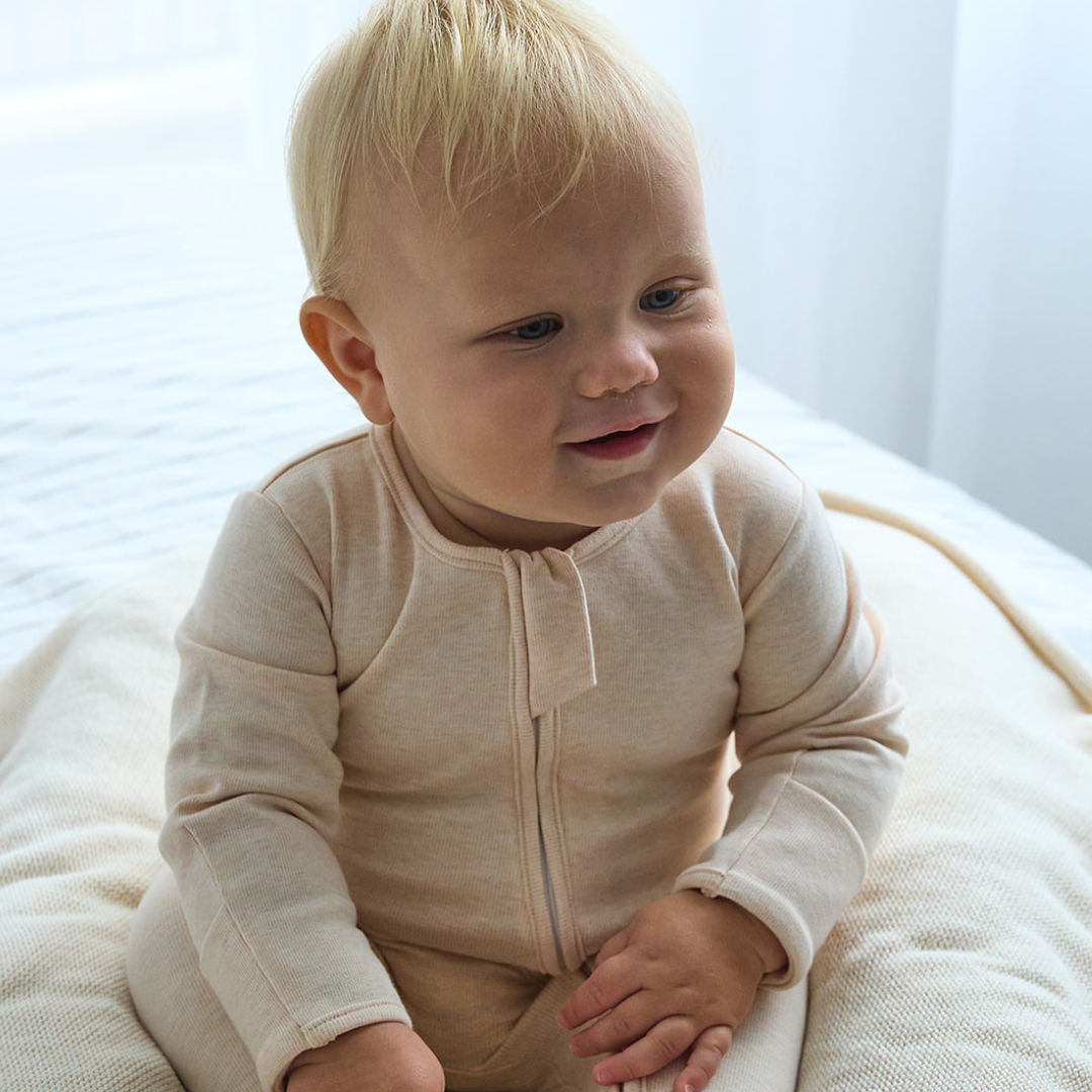 Warm Zippy Romper - Oatmeal