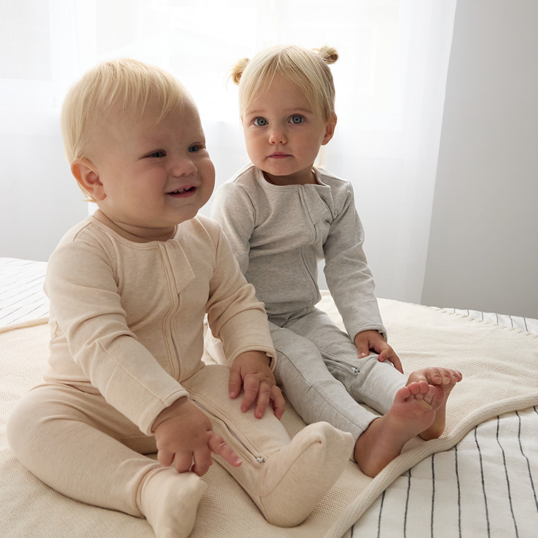 Warm Zippy Romper - Oatmeal