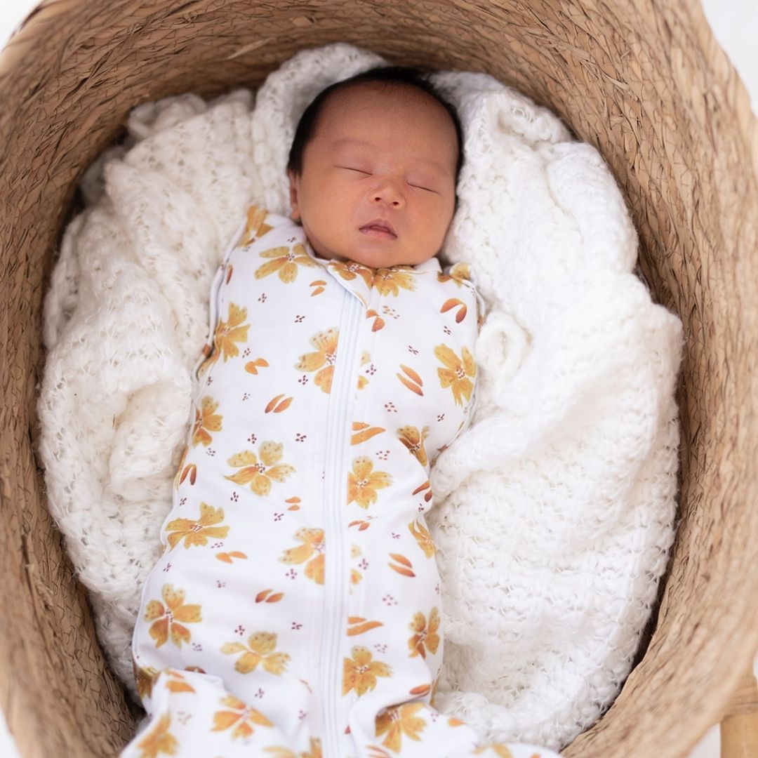 Newborn Cotton Sleeping Bag 1.0 TOG - Summer Blooms