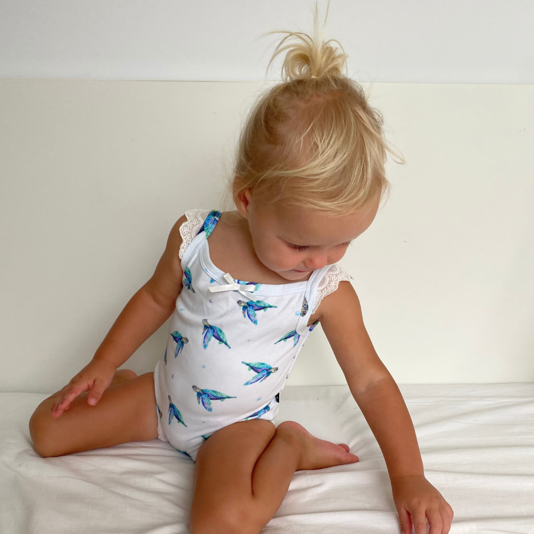 Frill Bodysuit - Sea Turtles