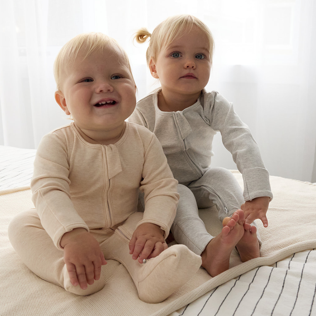 Warm Zippy Romper - Oatmeal