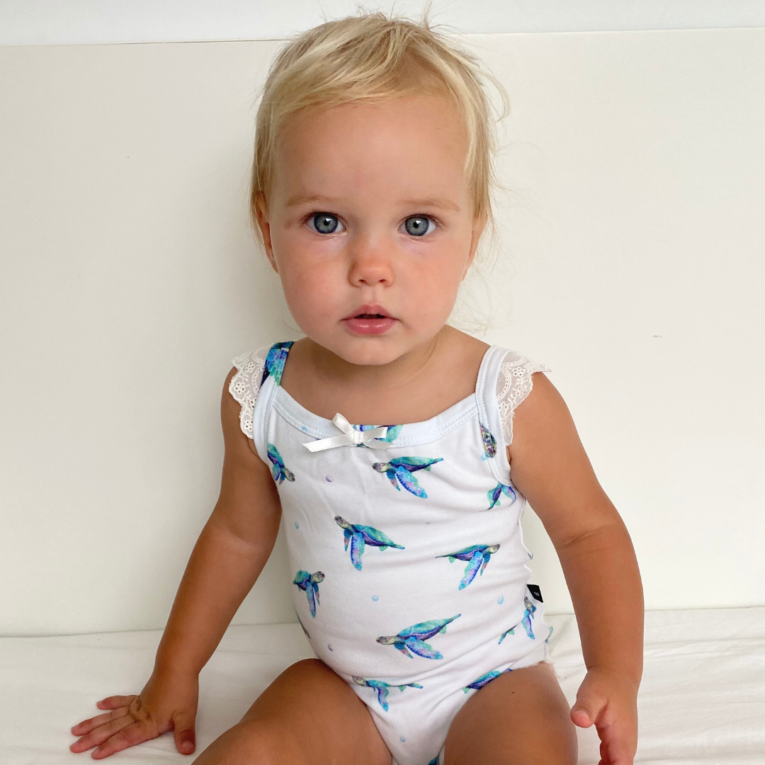 Frill Bodysuit - Sea Turtles