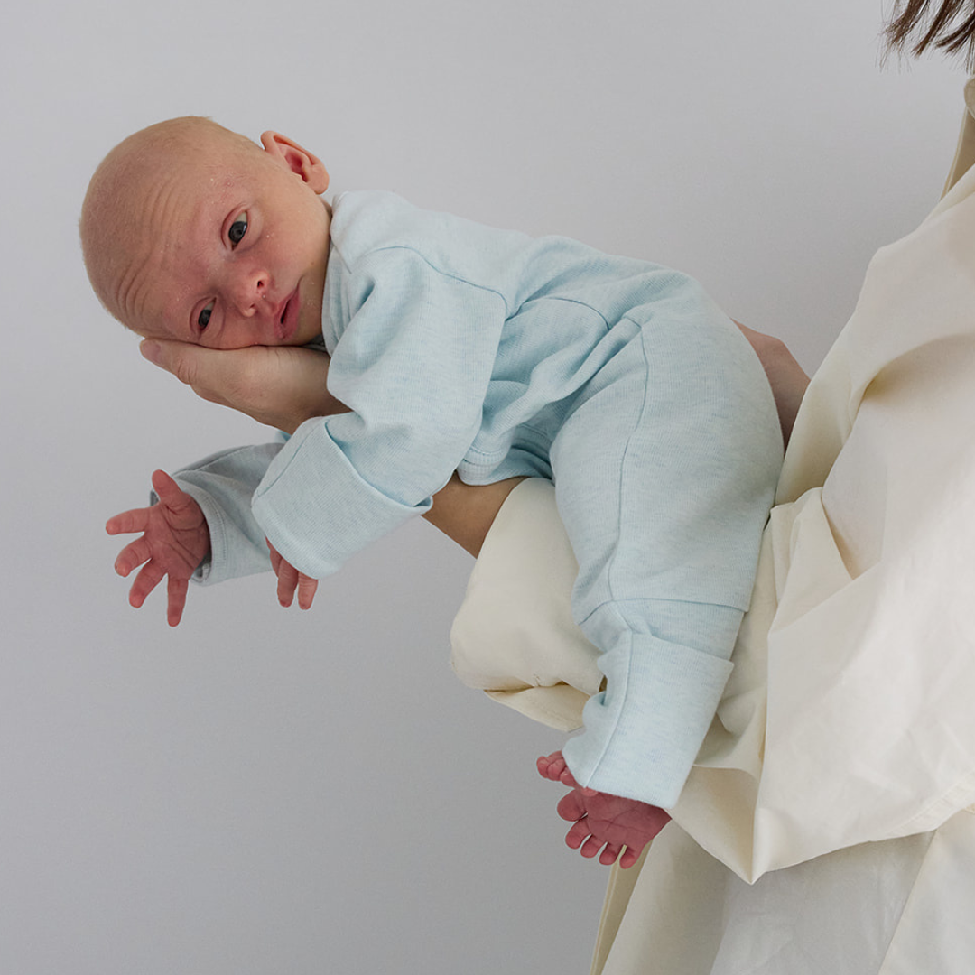 Warm Zippy Romper - Sky Blue