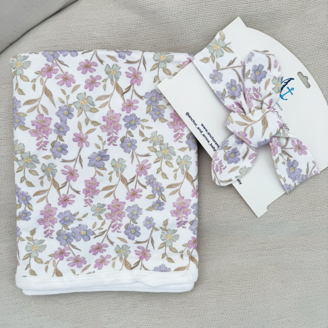 Daisy Dreams Jersey Swaddle & Beanie