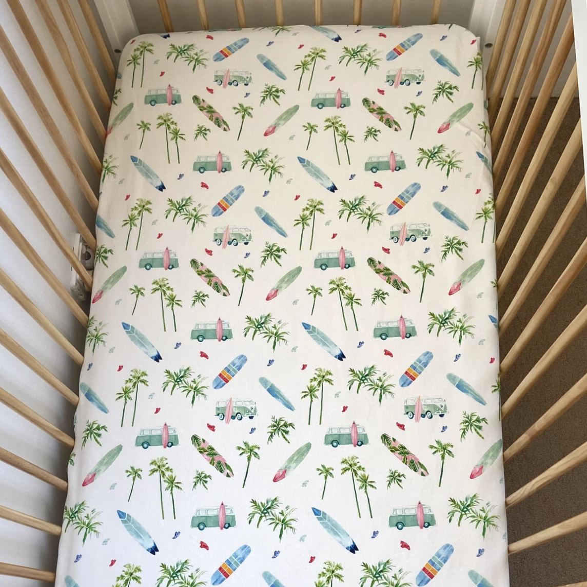Jersey Cotton Cot Sheet - Chasing Waves