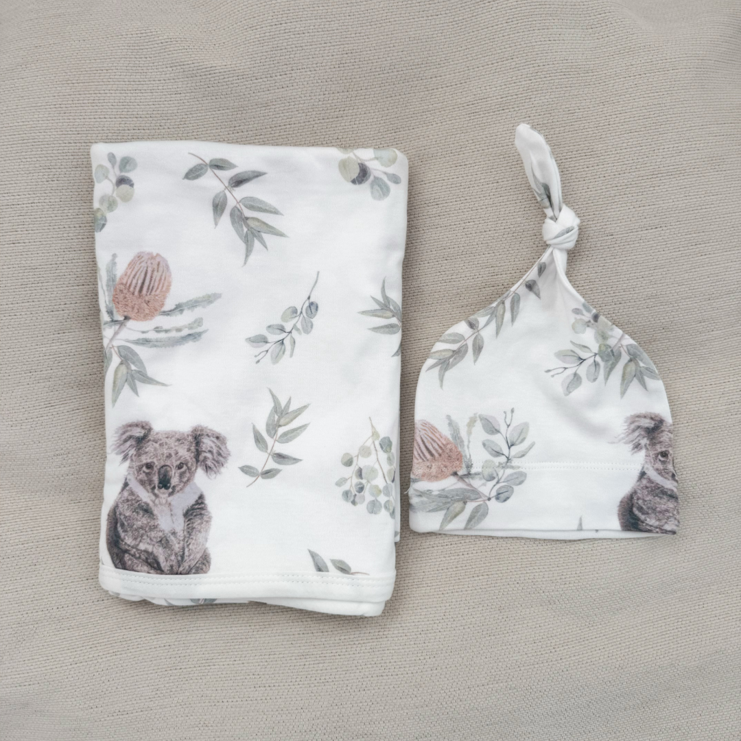 Australiana Jersey Swaddle & Beanie