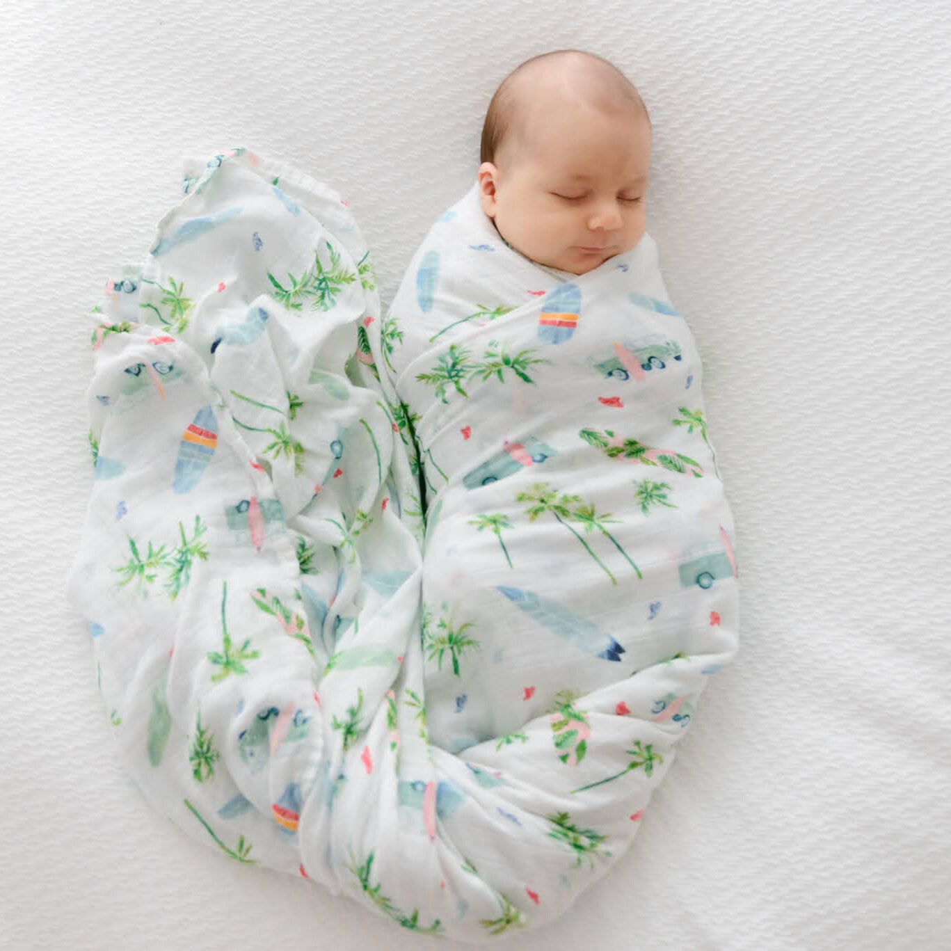 Organic Bamboo Cotton Swaddle - Chasing Waves