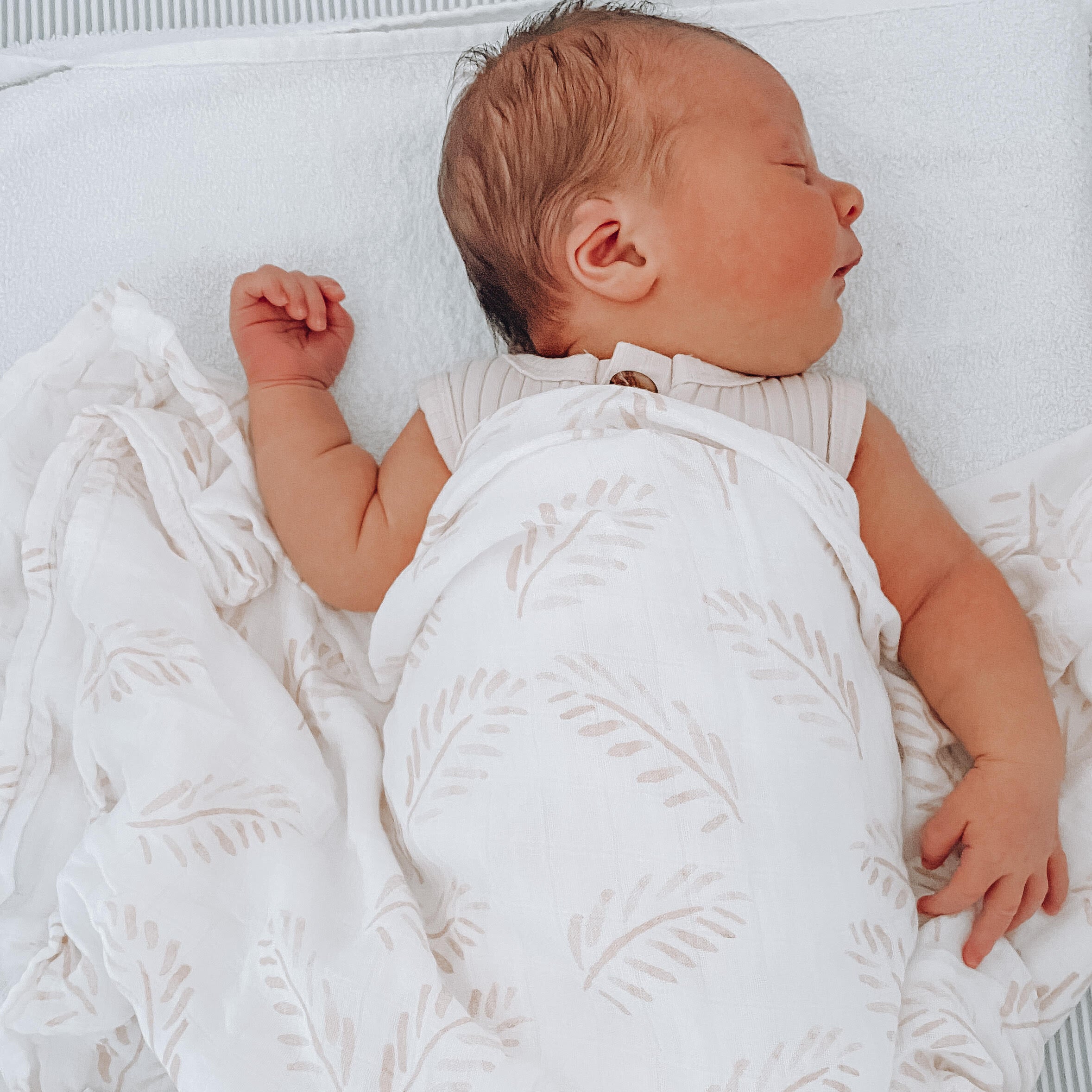 Organic Bamboo Cotton Swaddle - Gold Fern