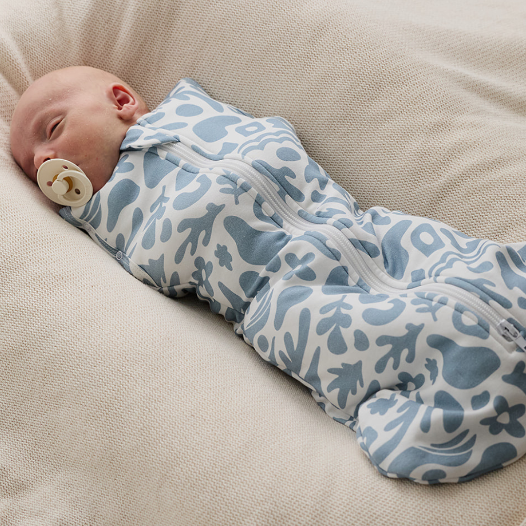 Newborn Cotton Sleeping Bag 1.0 TOG - Blue Swirl