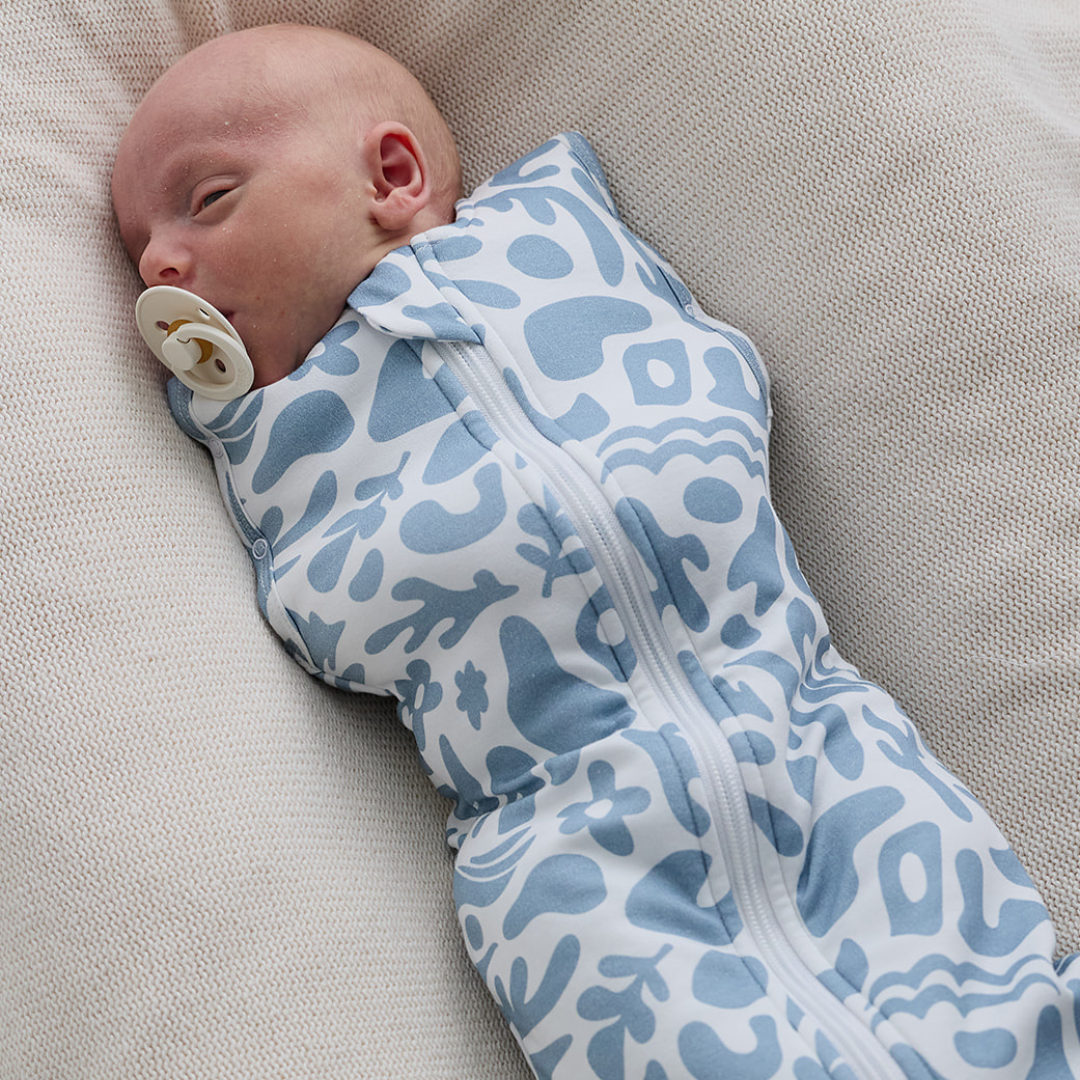 Newborn Cotton Sleeping Bag 1.0 TOG - Blue Swirl