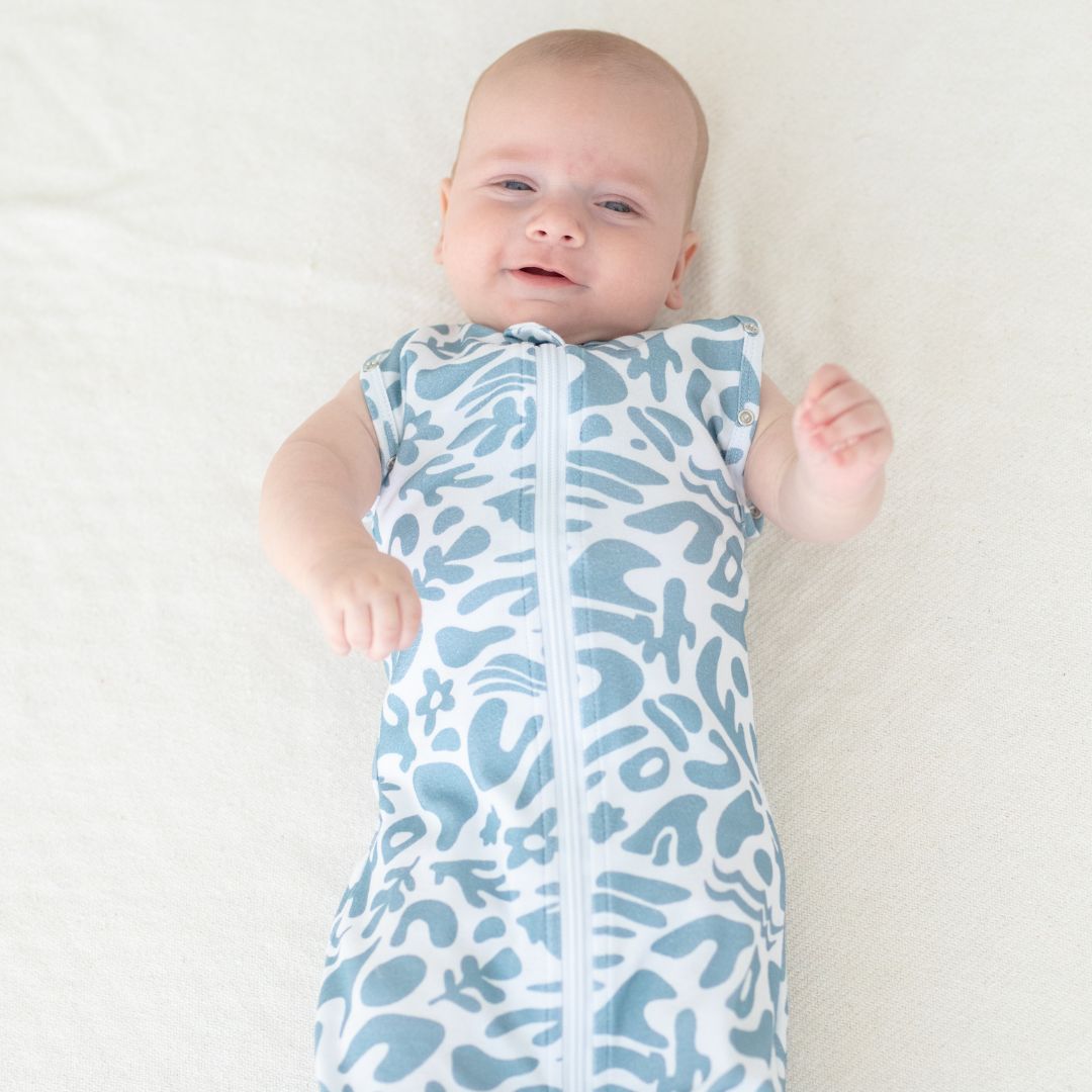 Newborn Cotton Sleeping Bag 1.0 TOG - Blue Swirl
