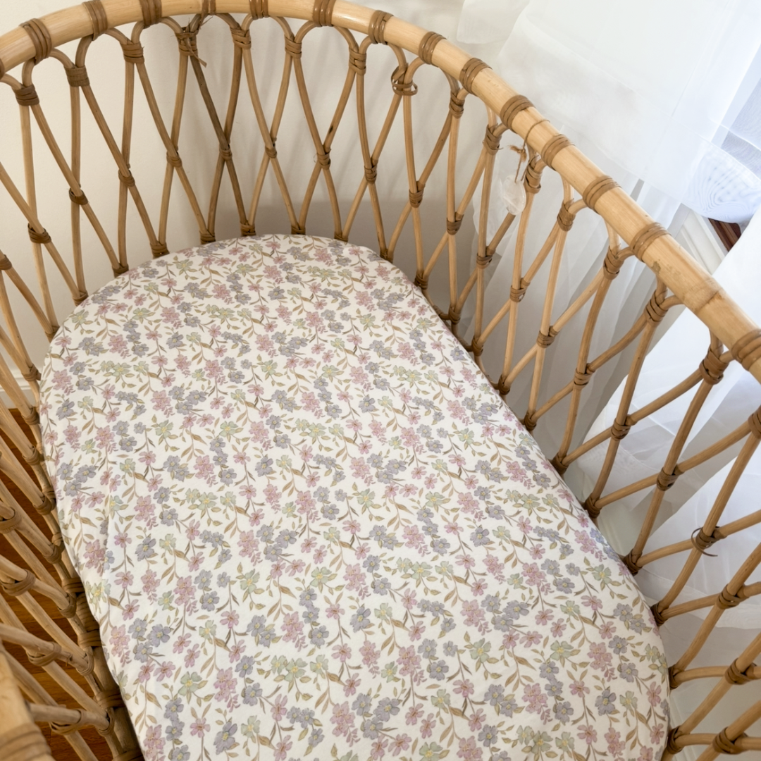 Fitted Jersey Bassinet/Change Table Sheet - Daisy Dreams