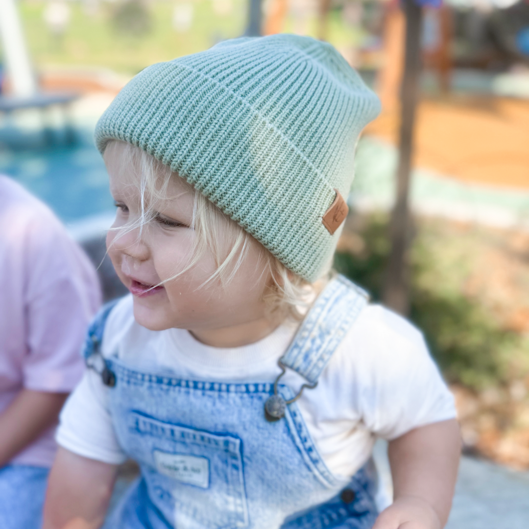 Cotton Beanie - Sage