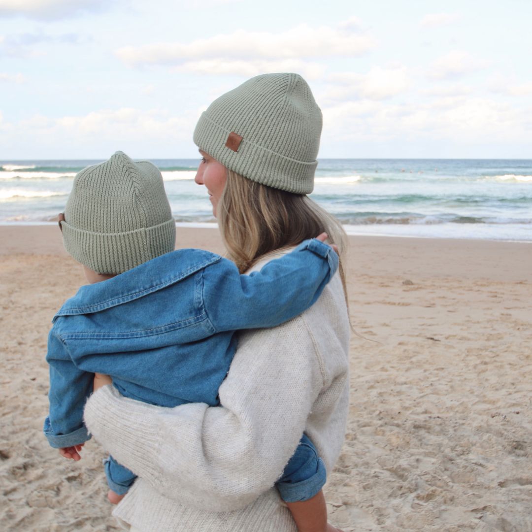 Cotton Beanie - Sage