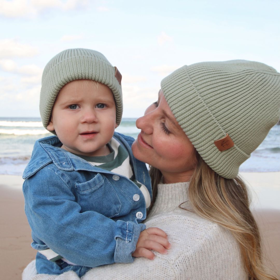 Cotton Beanie - Sage