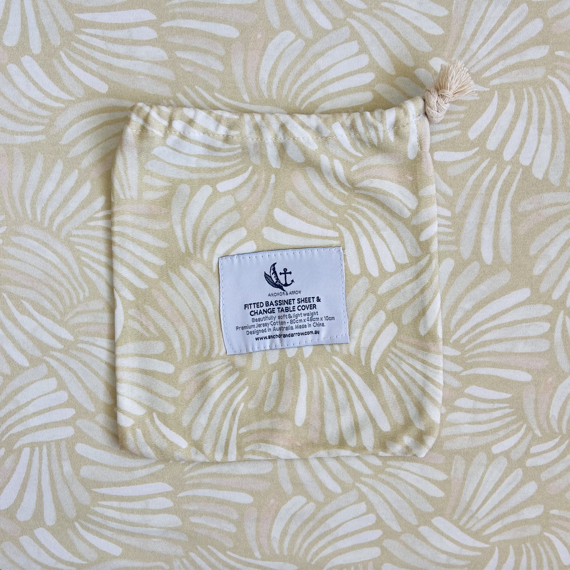Fitted Jersey Cotton Bassinet Sheet/Change Table Cover - Sandy Shell