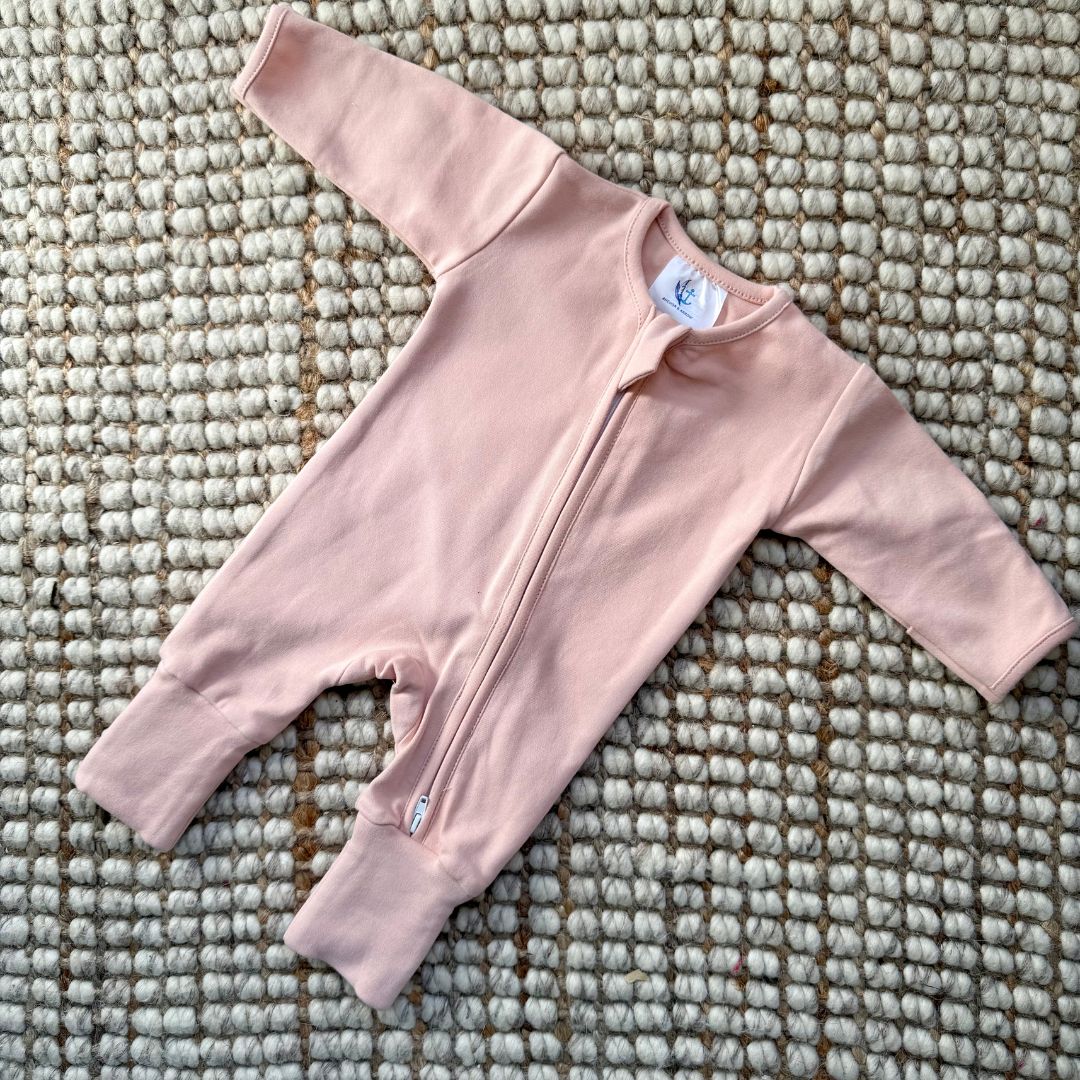 Warm Zippy Romper - Blush