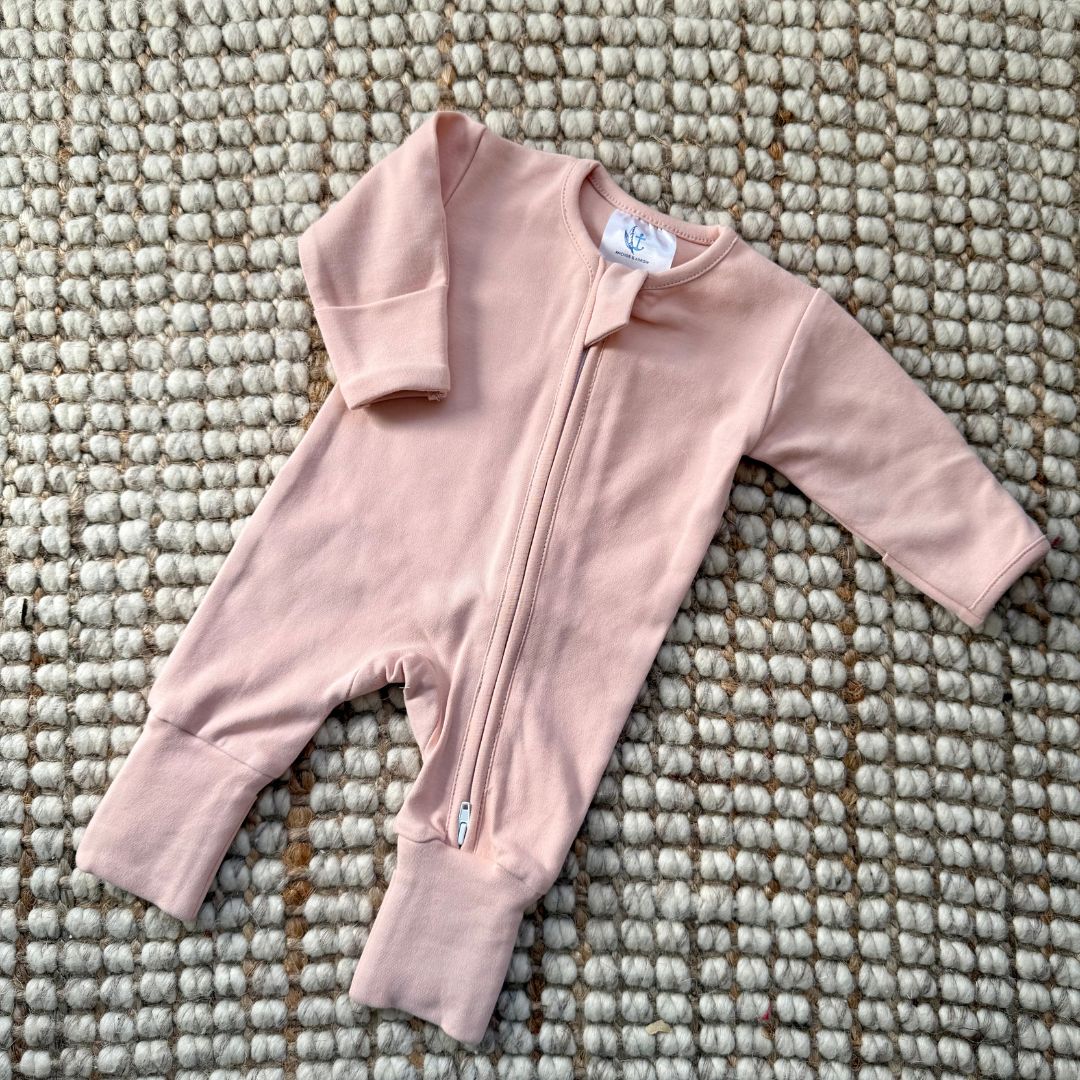 Warm Zippy Romper - Blush
