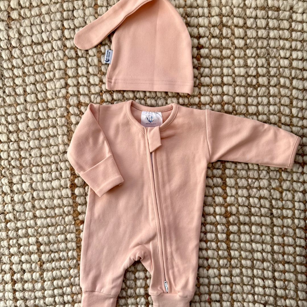 Warm Zippy Romper - Blush