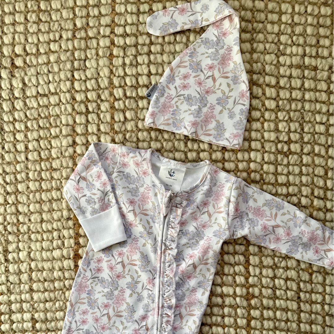 Frill Long Zippy Romper - Daisy Dreams