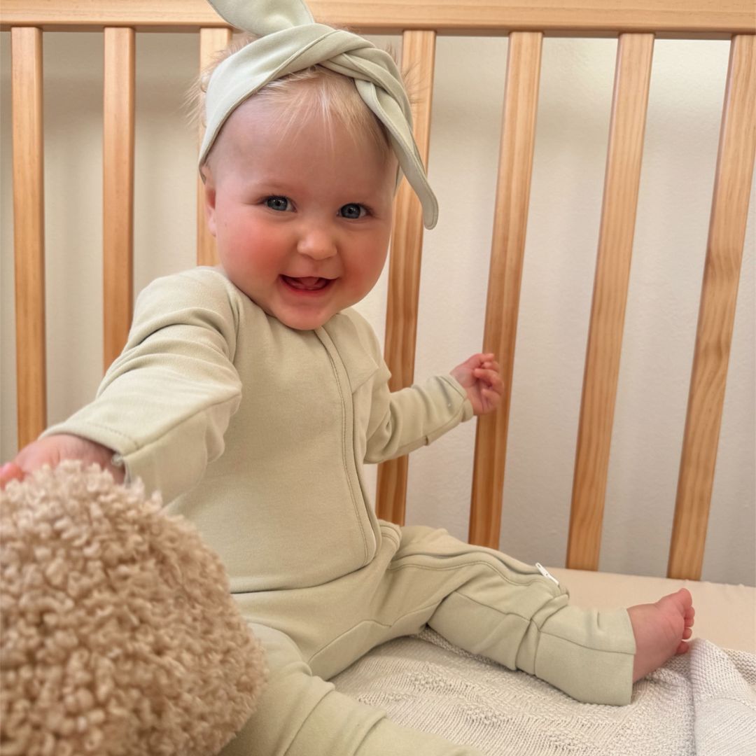 Warm Zippy Romper - Sage