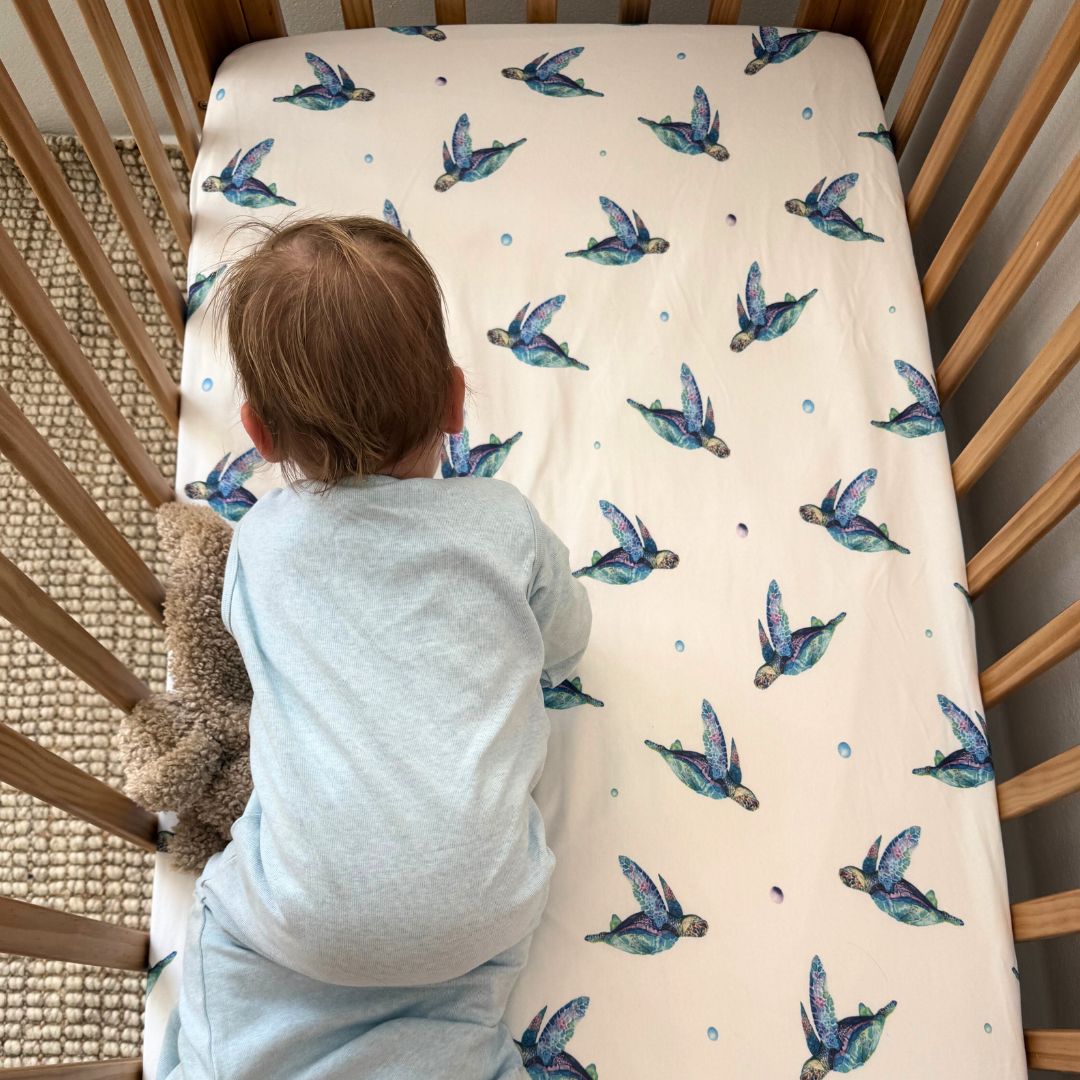 Jersey Cotton Cot Sheet - Sea Turtles