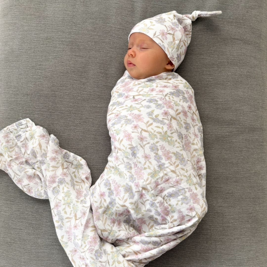 Organic Bamboo Cotton Swaddle - Daisy Dreams