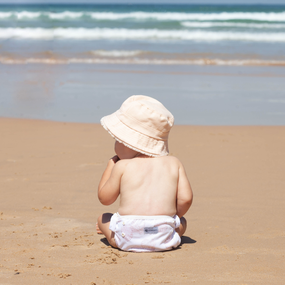 Reusable Swim Nappy & Wet Bag (Sea Shells)