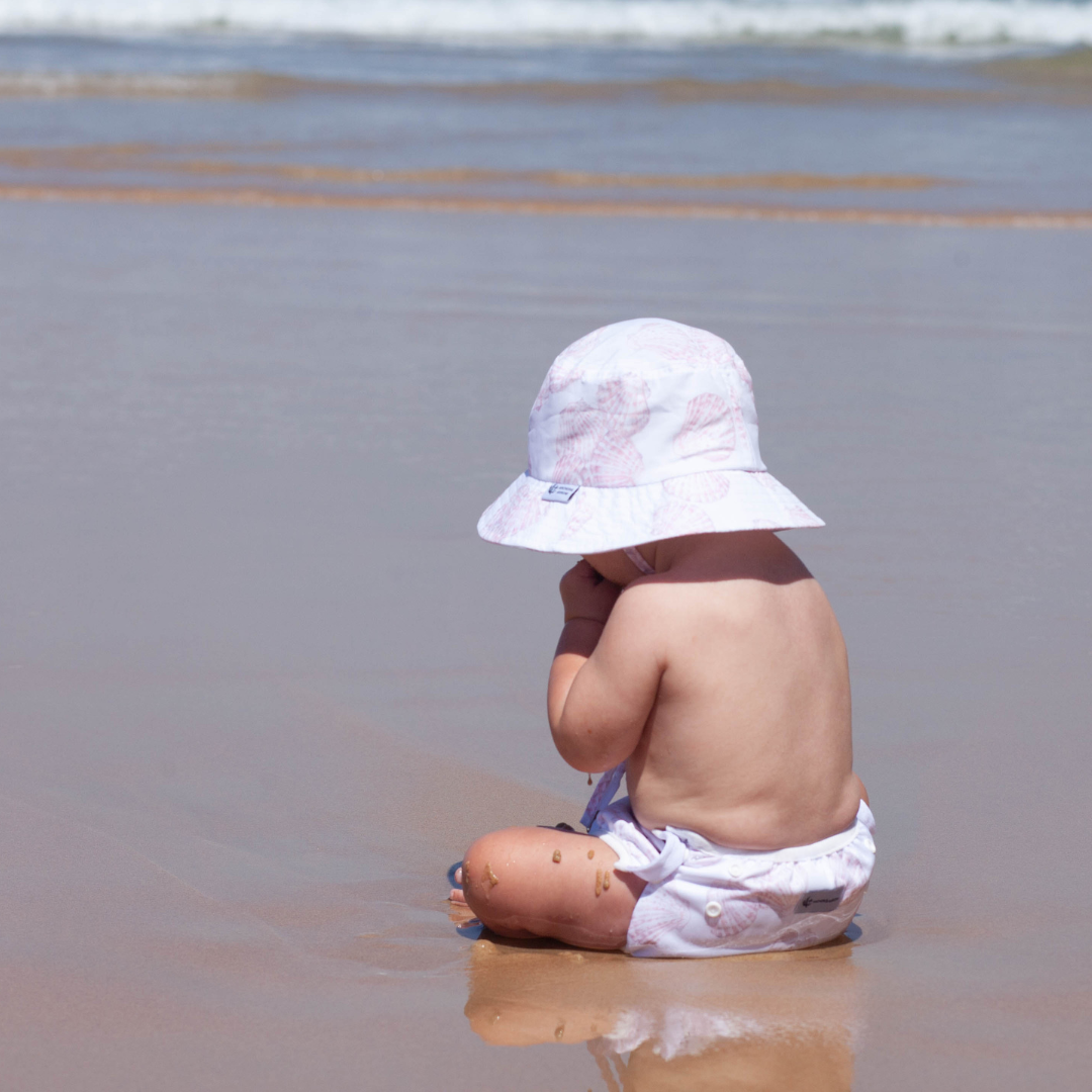 Reusable Swim Nappy & Wet Bag (Sea Shells)