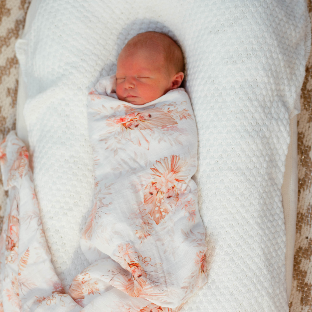 Organic Bamboo Cotton Swaddle - Native Blooms