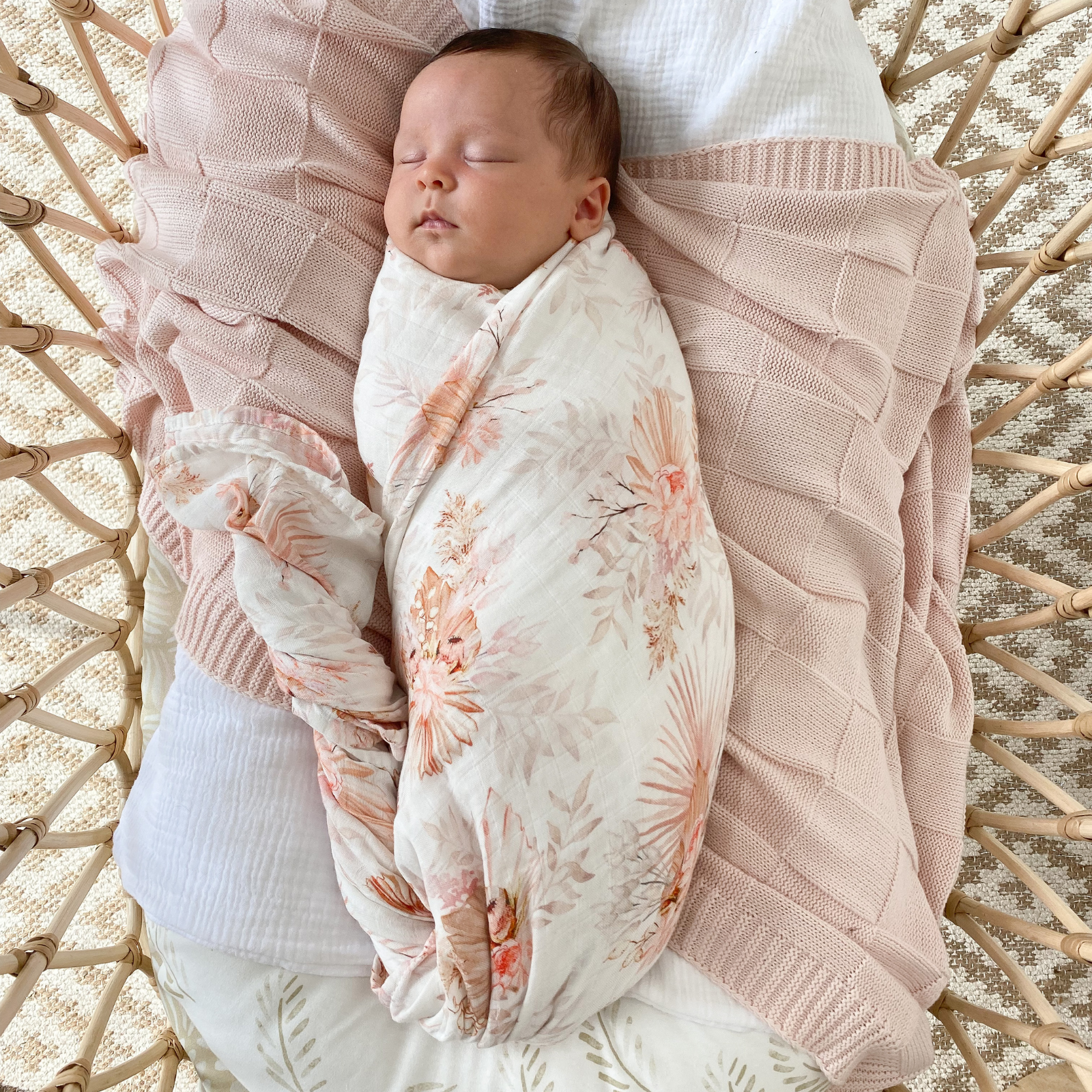 Organic Bamboo Cotton Swaddle - Native Blooms