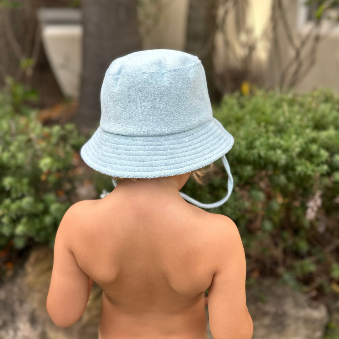 Terry Towelling Bucket Hat - Sky Blue