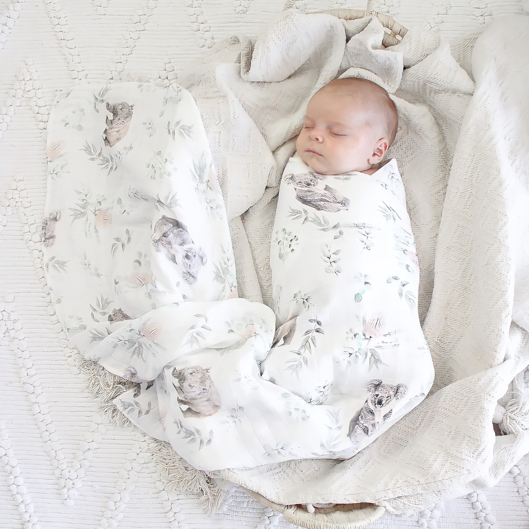 Organic Bamboo Cotton Swaddle - Australiana