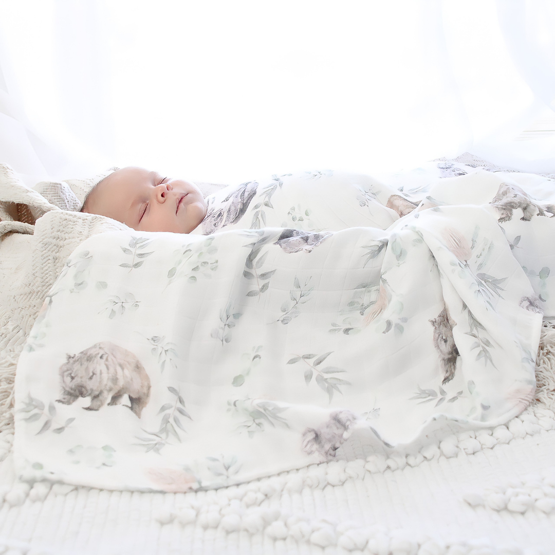 Organic Bamboo Cotton Swaddle - Australiana