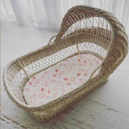 Fitted Jersey Cotton Bassinet sheet/Change Table Cover - Cherry Blossom