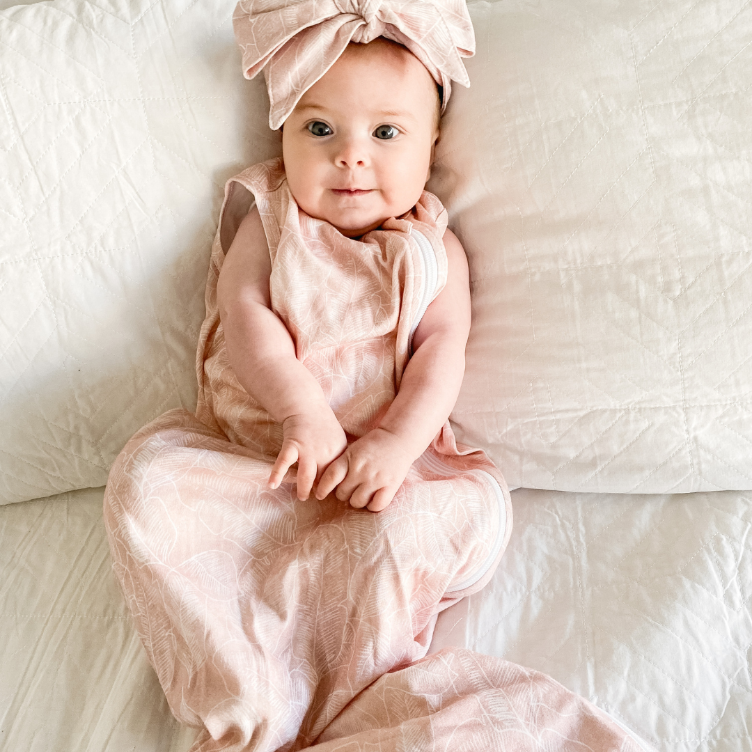Bamboo Summer Sleeping Bag 0.4 TOG - Pink Palm