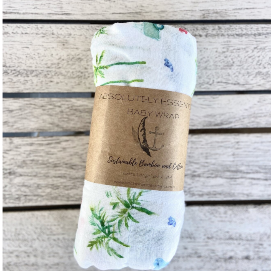 Organic Bamboo Cotton Swaddle - Chasing Waves