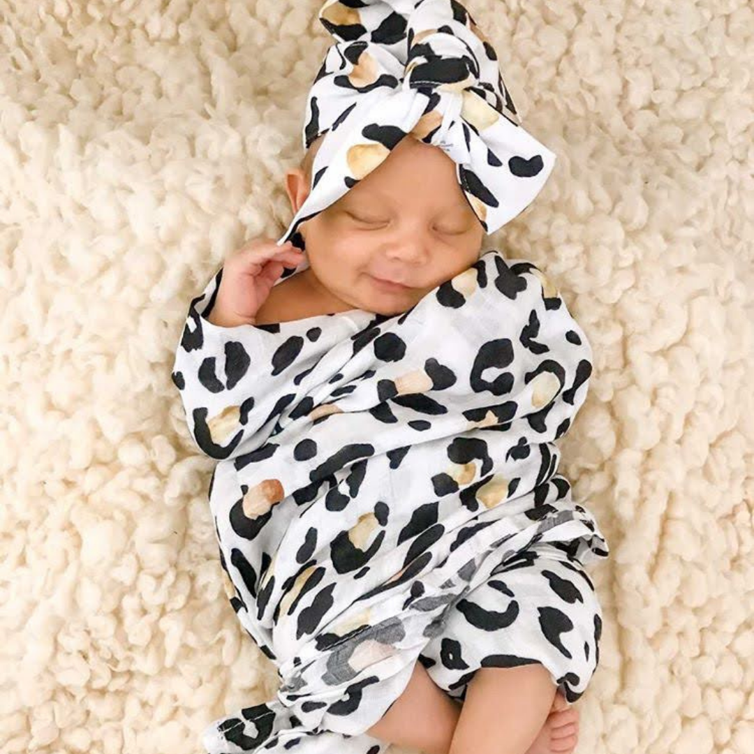 Organic Bamboo Cotton Swaddle - Leopard Print