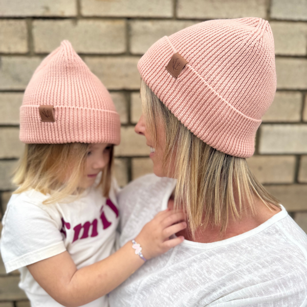 Matching Cotton Beanie - Blush