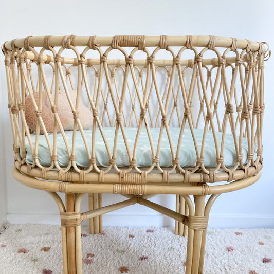 Fitted Jersey Cotton Bassinet Sheet/Change Table Cover | Sage Palm