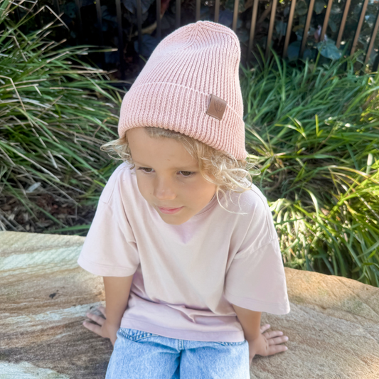 Matching Cotton Beanie | Blush