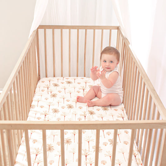 Jersey Cotton Cot Sheet | Summer Palm