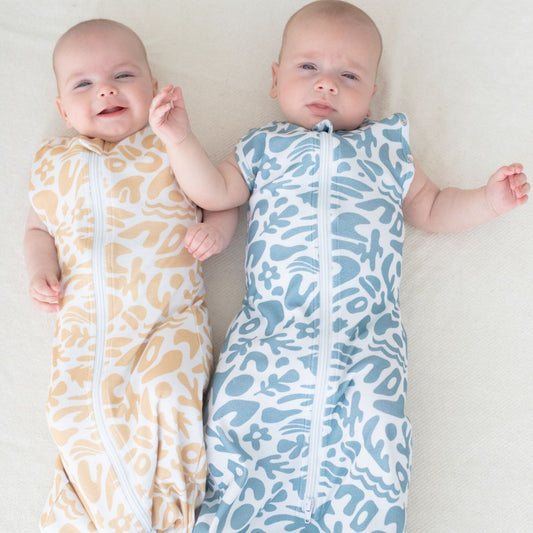 Newborn Cotton Sleeping Bag 1.0 TOG | Blue Swirl