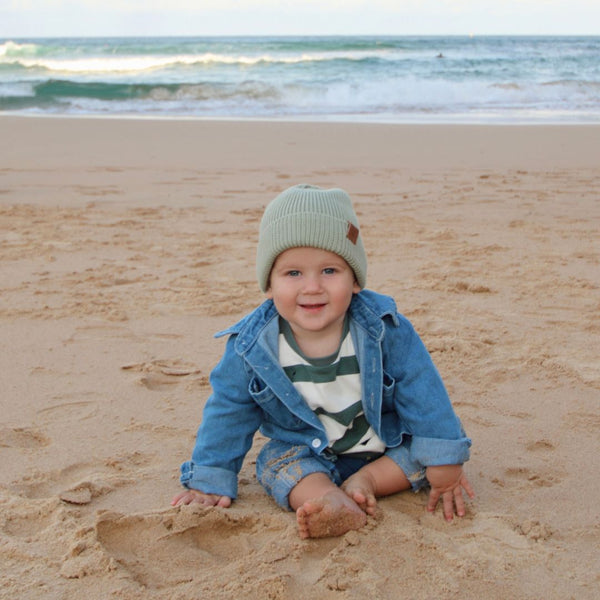 Cotton Beanie - Sage