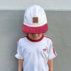Cruiser Cap | Beige Canvas & Cherry Suede