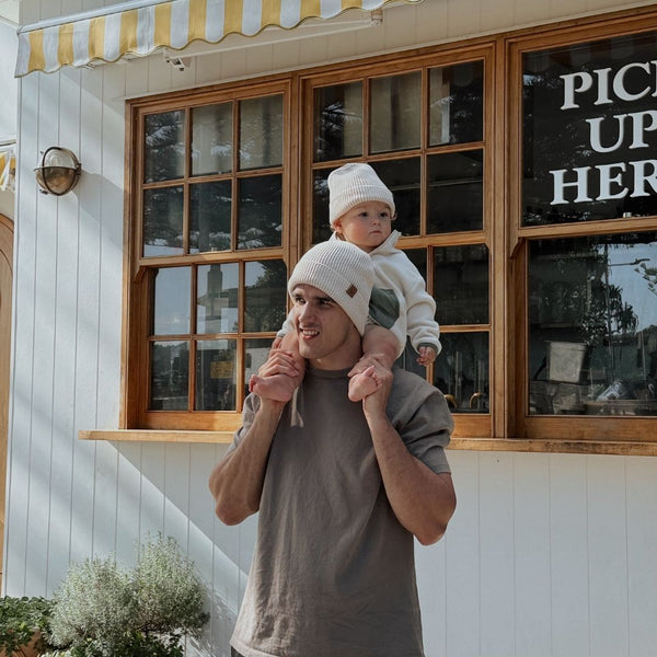 Matching Cotton Beanies - Sand
