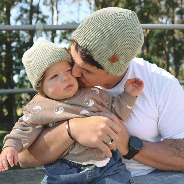 Matching Cotton Beanie - Sage