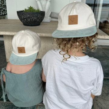 Matching Canvas Cap Bundle | Beige Canvas & Sage Suede
