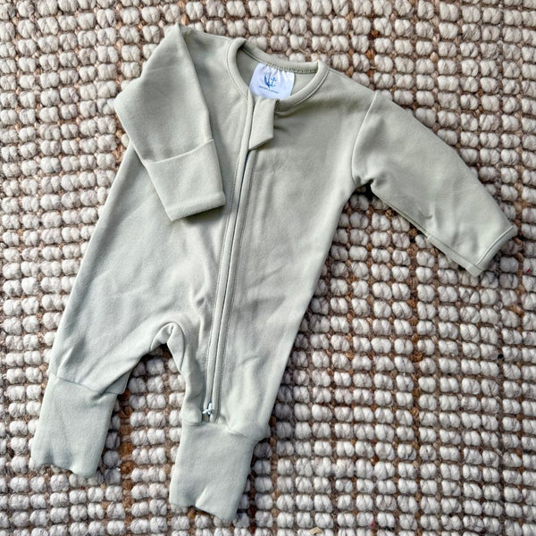 Warm Zippy Romper - Sage